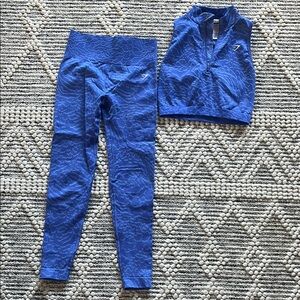 Gymshark Blue Adapt Animal Seamless Workout Matching Set